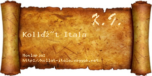 Kollát Itala névjegykártya